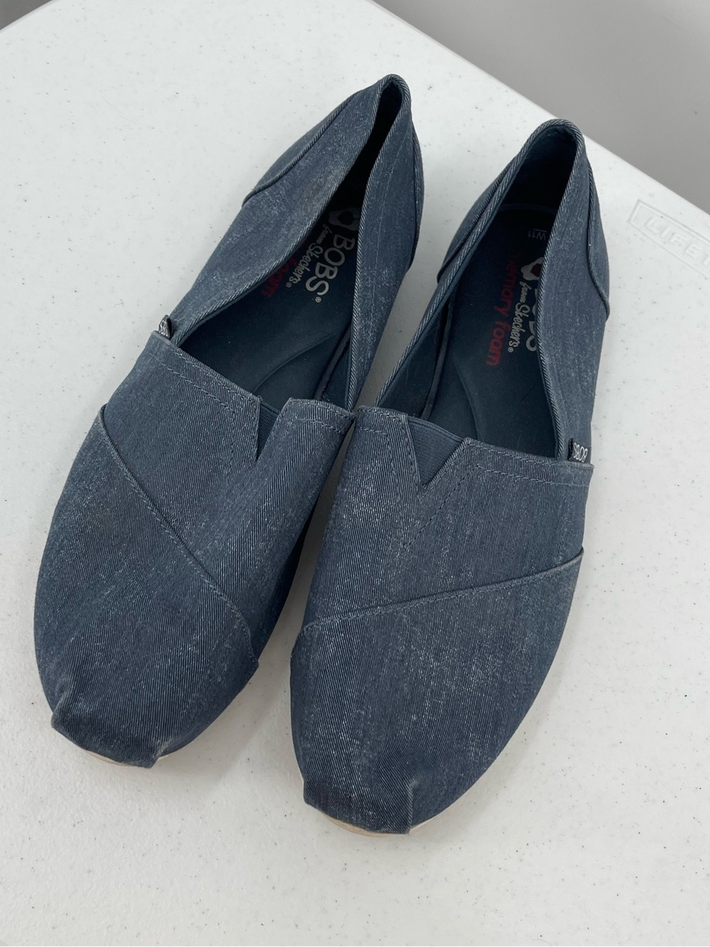Skechers bobs blue slip on comfort flats